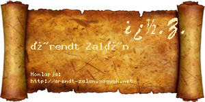Árendt Zalán névjegykártya