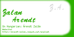zalan arendt business card